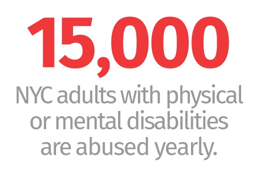 15,000 NYC adults with physical or mental disabilities are abused yearly.